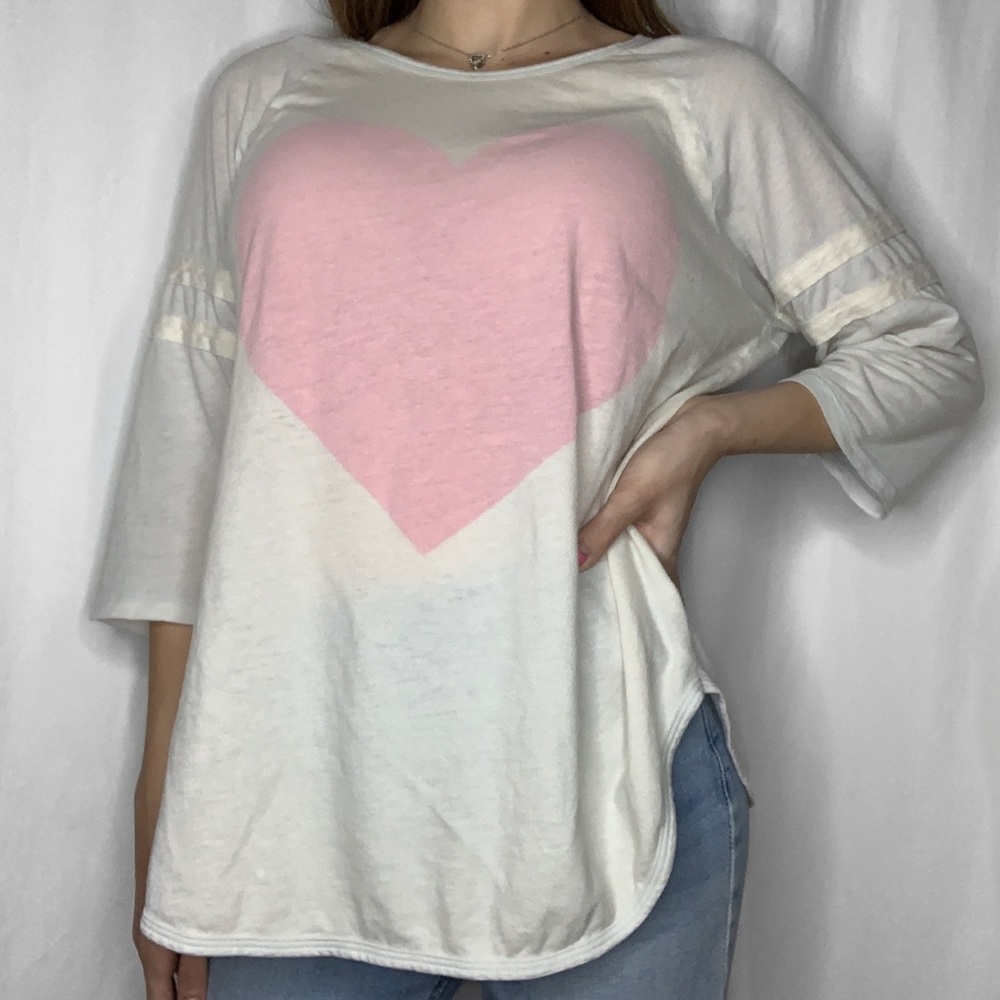 WILDFOX Barefoot Heart Cream & Grey Jersey Tunic